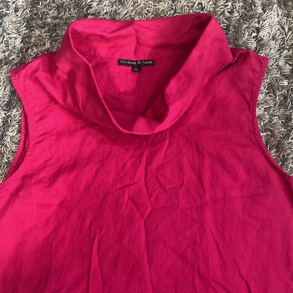 Preston & York sleeveless tunic length cow neck 100% linen top size large - Picture 3 of 8